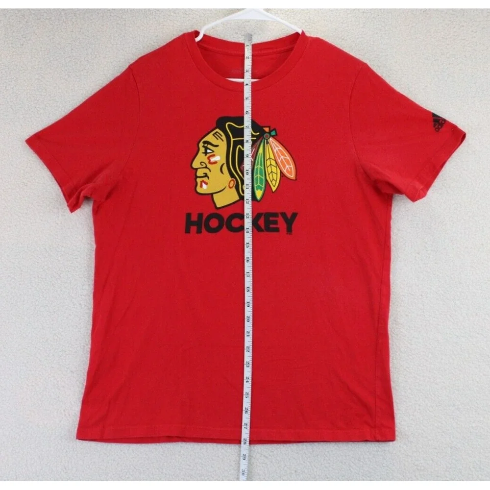 Adidas Chicago Blackhawks Hockey Graphic‎ T Shirt Mens Large Red NHL